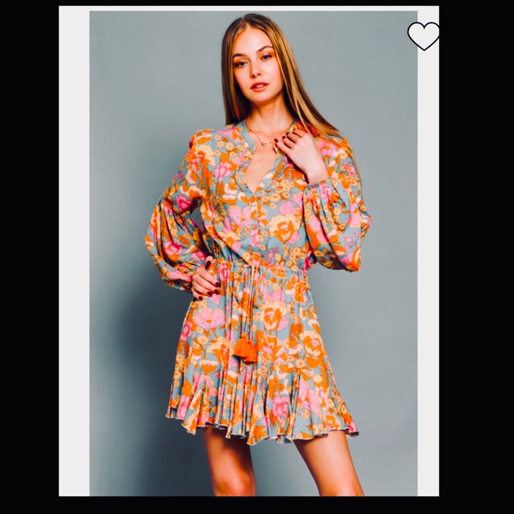 NWT SZ SM by Dee-Dee for Anthro Vintage Boho style Groovy Floral Print Dress👗 - Picture 1 of 7